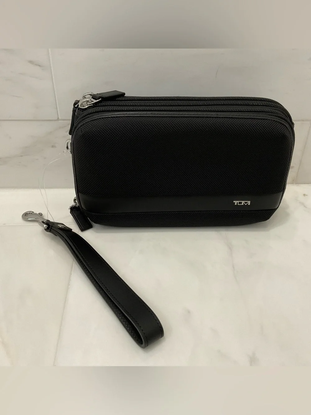 NEW Tumi ALPHA 8.5” Ballistic Nylon TRIPLE ZIP CLUTCH - BLACK